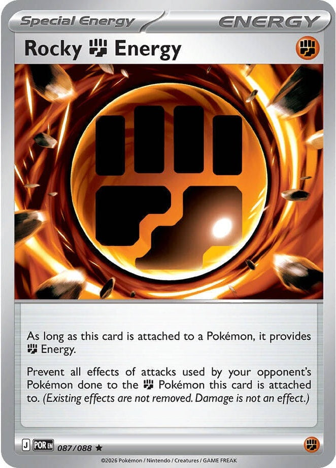 Rocky Fighting Energy - 087/088 Rare Pokémon card from Perfect Order, Near Mint Holofoil