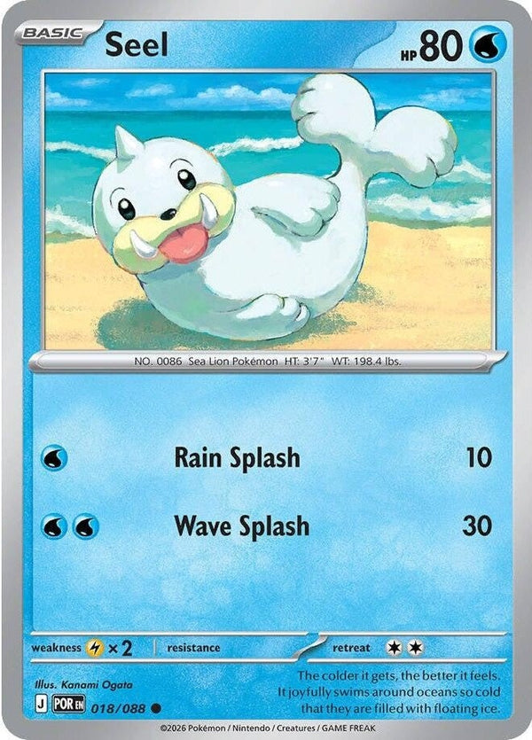 Seel - 018/088 Common Pokémon card from Perfect Order, Near Mint Reverse Holofoil