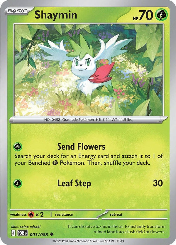 Shaymin - 003/088 Uncommon Pokémon card from Perfect Order, Near Mint Reverse Holofoil