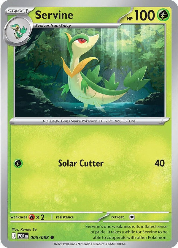 Servine - 005/088 Common Pokémon card from Perfect Order, Near Mint Reverse Holofoil
