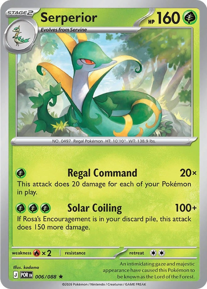 Serperior - 006/088 Rare Pokémon card from Perfect Order, Near Mint Holofoil
