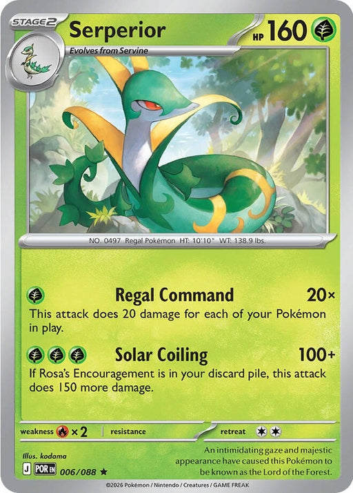 Serperior - 006/088 Rare Pokémon card from Perfect Order, Near Mint Holofoil