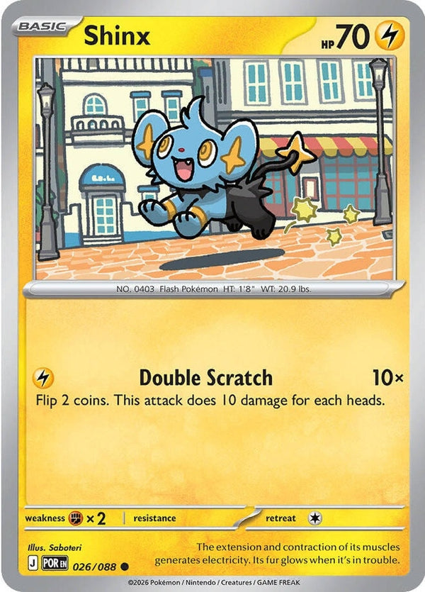 Shinx - 026/088 Common Pokémon card from Perfect Order, Near Mint Reverse Holofoil