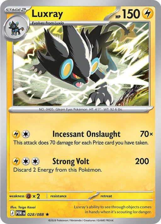 Luxray - 028/088 Rare Pokémon card from Perfect Order, Near Mint Holofoil