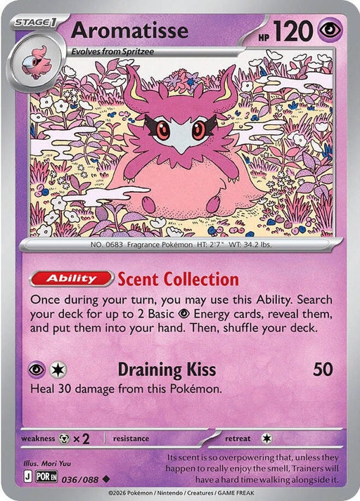 Aromatisse - 036/088 Uncommon Pokémon card from Perfect Order, Near Mint Reverse Holofoil