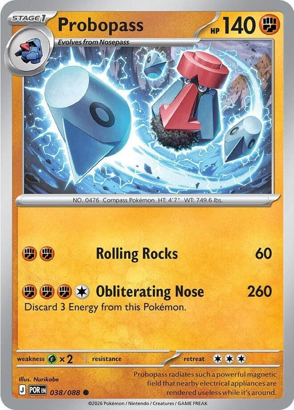 Probopass - 038/088 Common Pokémon card from Perfect Order, Near Mint Reverse Holofoil