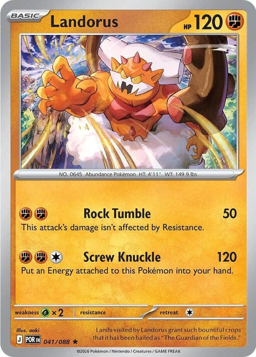 Landorus - 041/088 Rare Pokémon card from Perfect Order, Near Mint Holofoil