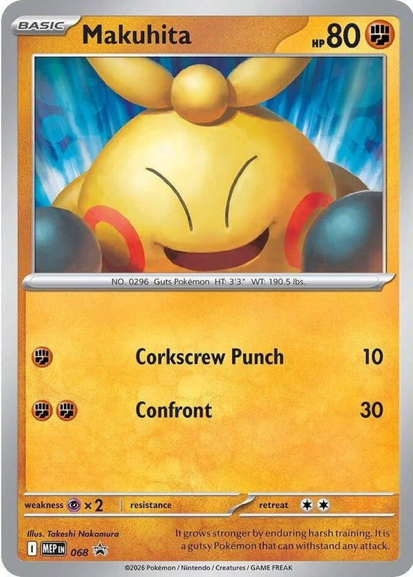 Makuhita - 068 Promo Pokémon card from Mega Evolution Promo, Near Mint Holofoil