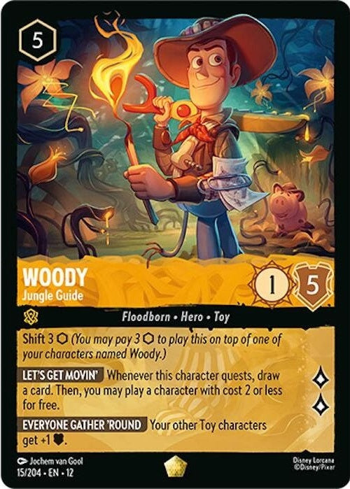 Woody - Jungle Guide - 15/204 Legendary Disney Lorcana card from Wilds Unknown, Near Mint Normal