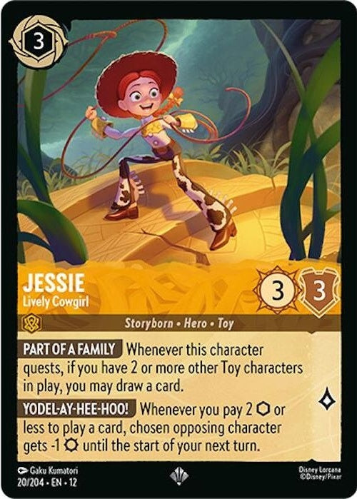 Jessie - Lively Cowgirl - 20/204 Super Rare Disney Lorcana card from Wilds Unknown, Near Mint Normal