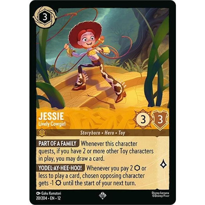 Jessie - Lively Cowgirl - 20/204 Super Rare Disney Lorcana card from Wilds Unknown, Near Mint Normal