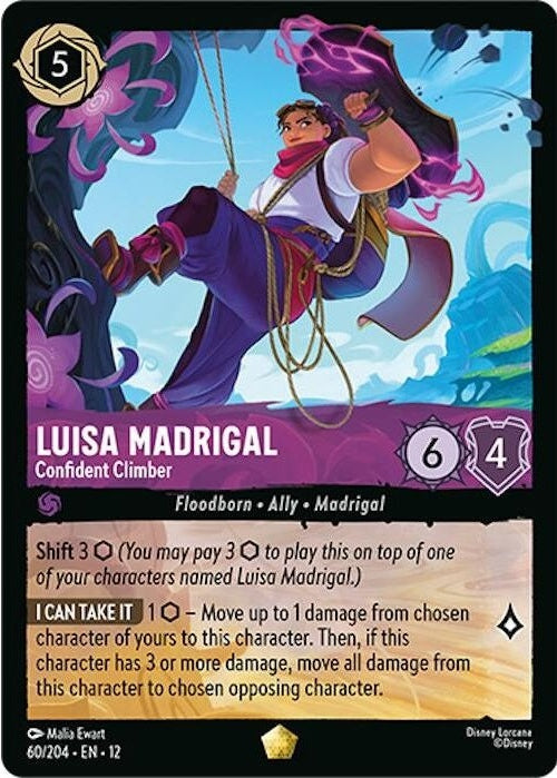 Luisa Madrigal - Confident Climber - 60/204 Legendary Disney Lorcana card from Wilds Unknown, Near Mint Normal