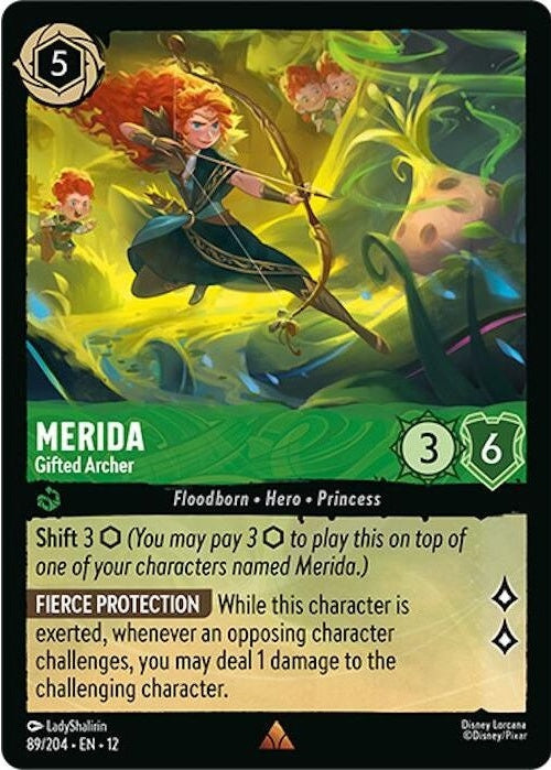 Merida - Gifted Archer - 89/204 Rare Disney Lorcana card from Wilds Unknown, Near Mint Normal