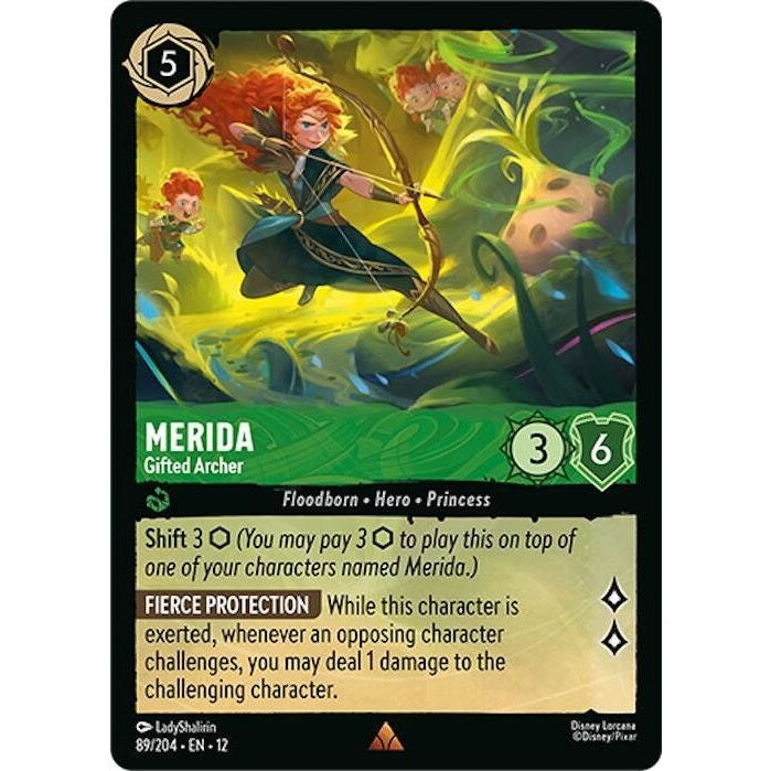 Merida - Gifted Archer - 89/204 Rare Disney Lorcana card from Wilds Unknown, Near Mint Normal