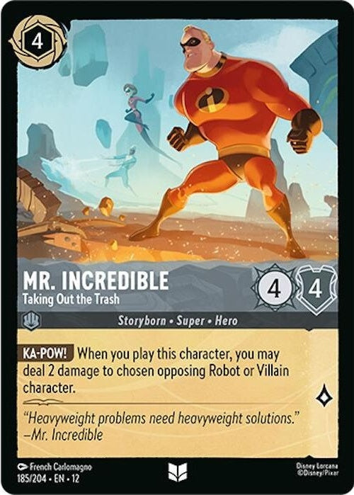 Mr. Incredible - Taking Out the Trash - 185/204 Uncommon Disney Lorcana card from Wilds Unknown, Near Mint Normal