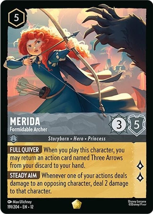 Merida - Formidable Archer - 191/204 Legendary Disney Lorcana card from Wilds Unknown, Near Mint Normal