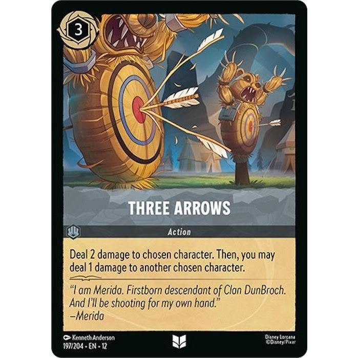 Three Arrows - 197/204 Uncommon Disney Lorcana card from Wilds Unknown, Near Mint Normal