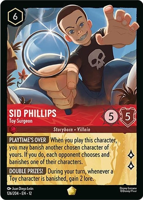 Sid Phillips - Toy Surgeon - 126/204 Legendary Disney Lorcana card from Wilds Unknown, Near Mint Normal