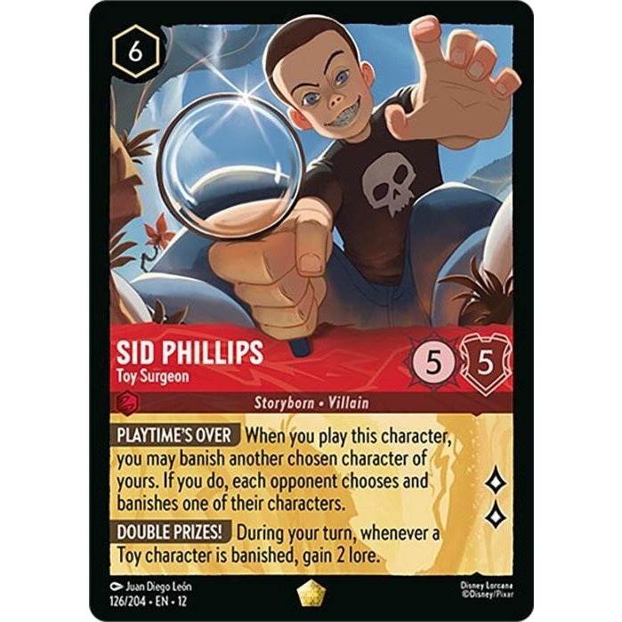 Sid Phillips - Toy Surgeon - 126/204 Legendary Disney Lorcana card from Wilds Unknown, Near Mint Normal