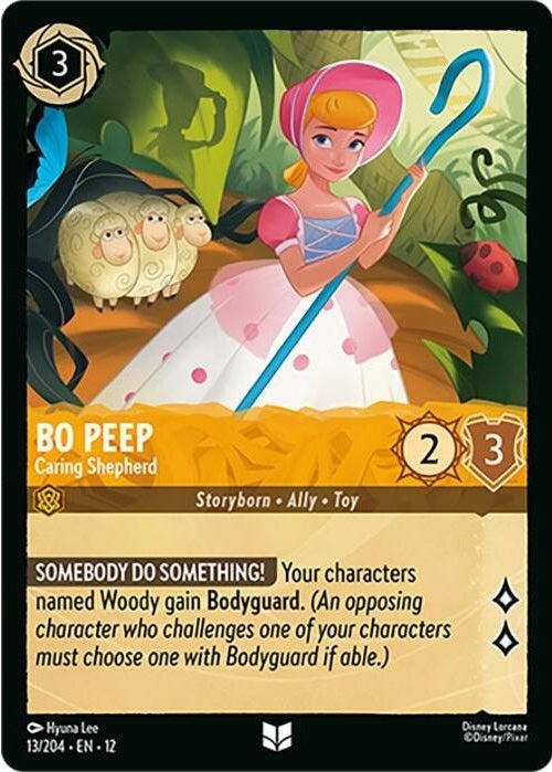 Bo Peep - Caring Shepherd - 13/204 Uncommon Disney Lorcana card from Wilds Unknown, Near Mint Normal