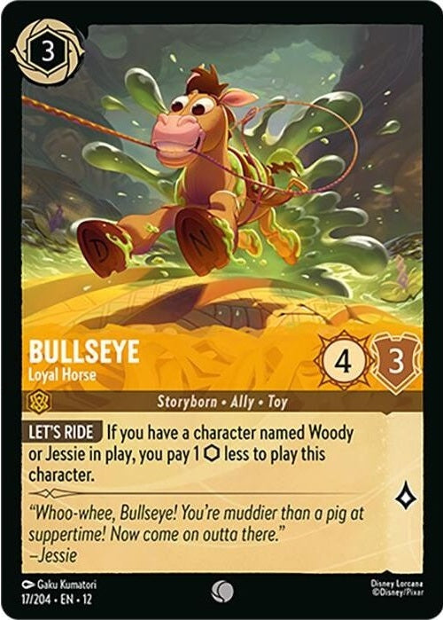 Bullseye - Loyal Horse - 17/204 Common Disney Lorcana card from Wilds Unknown, Near Mint Normal