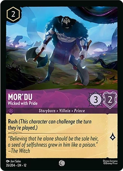 Mor'du - Wicked with Pride - 35/204 Common Disney Lorcana card from Wilds Unknown, Near Mint Normal