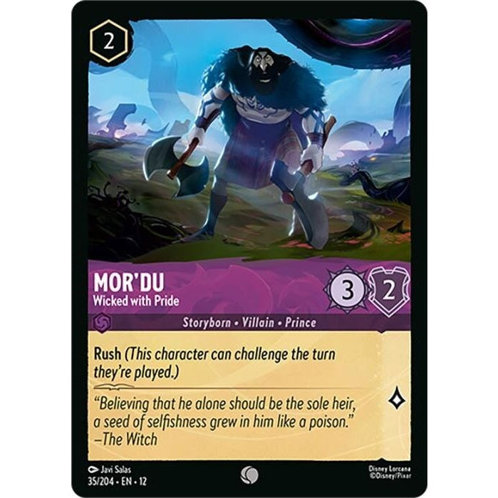 Mor'du - Wicked with Pride - 35/204 Common Disney Lorcana card from Wilds Unknown, Near Mint Normal