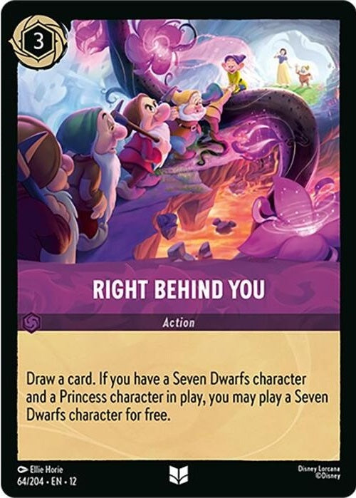 Right Behind You - 64/204 Uncommon Disney Lorcana card from Wilds Unknown, Near Mint Normal