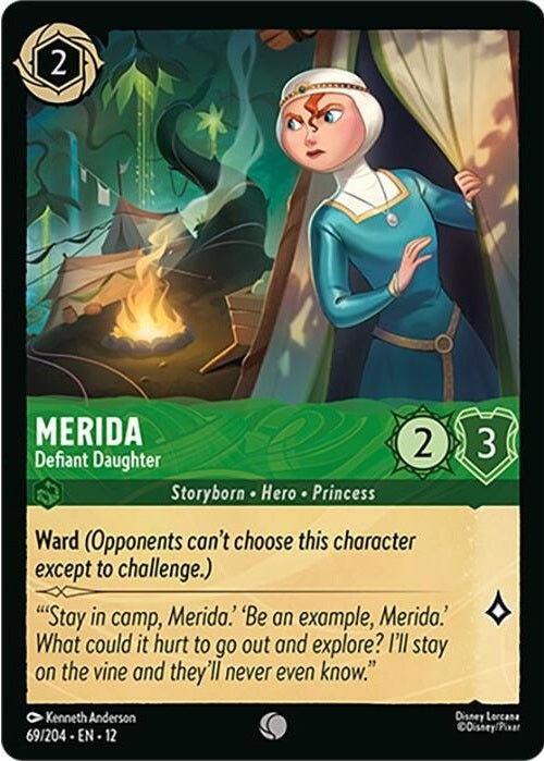 Merida - Defiant Daughter - 69/204 Common Disney Lorcana card from Wilds Unknown, Near Mint Normal