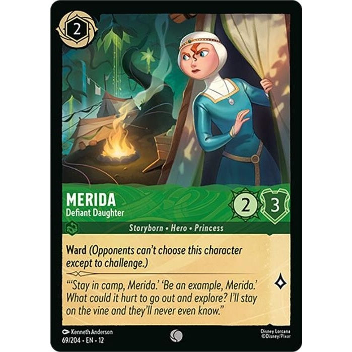 Merida - Defiant Daughter - 69/204 Common Disney Lorcana card from Wilds Unknown, Near Mint Normal