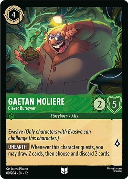 Gaetan Moliere - Clever Burrower - 80/204 Uncommon Disney Lorcana card from Wilds Unknown, Near Mint Normal