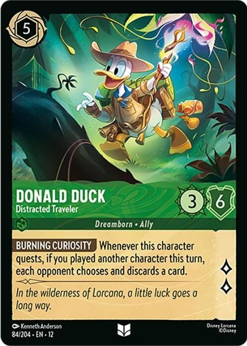 Donald Duck - Distracted Traveler - 84/204 Uncommon Disney Lorcana card from Wilds Unknown, Near Mint Normal