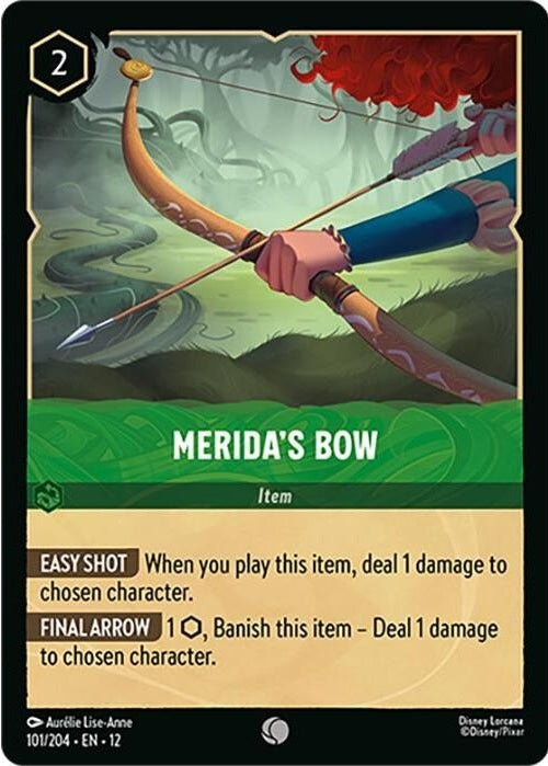 Merida's Bow - 101/204 Common Disney Lorcana card from Wilds Unknown, Near Mint Normal