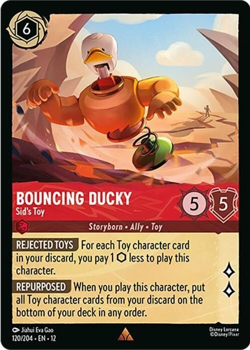 Bouncing Ducky - Sid's Toy - 120/204 Rare Disney Lorcana card from Wilds Unknown, Near Mint Normal