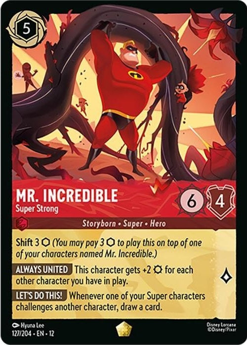 Mr. Incredible - Super Strong - 127/204 Legendary Disney Lorcana card from Wilds Unknown, Near Mint Normal