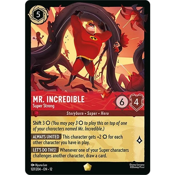 Mr. Incredible - Super Strong - 127/204 Legendary Disney Lorcana card from Wilds Unknown, Near Mint Normal
