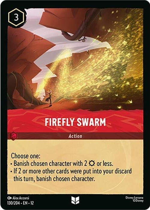 Firefly Swarm - 130/204 Uncommon Disney Lorcana card from Wilds Unknown, Near Mint Normal