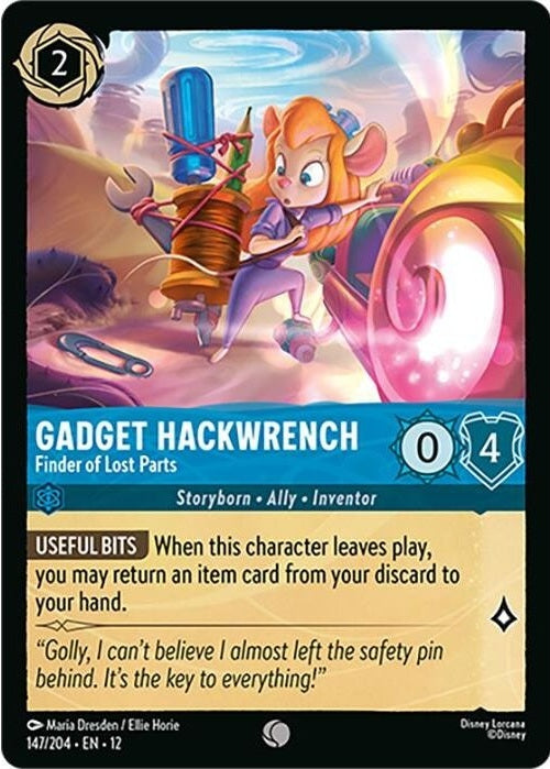 Gadget Hackwrench - Finder of Lost Parts - 147/204 Common Disney Lorcana card from Wilds Unknown, Near Mint Normal