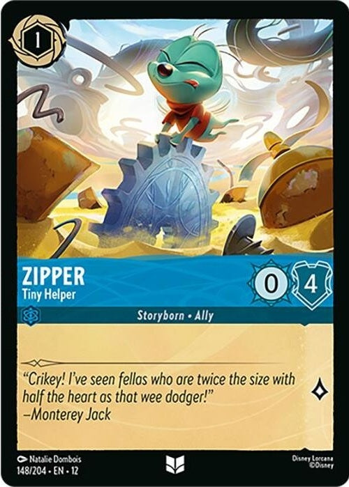 Zipper - Tiny Helper - 148/204 Uncommon Disney Lorcana card from Wilds Unknown, Near Mint Normal