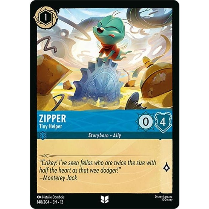 Zipper - Tiny Helper - 148/204 Uncommon Disney Lorcana card from Wilds Unknown, Near Mint Normal