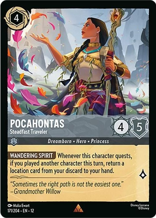 Pocahontas - Steadfast Traveler - 171/204 Rare Disney Lorcana card from Wilds Unknown, Near Mint Normal