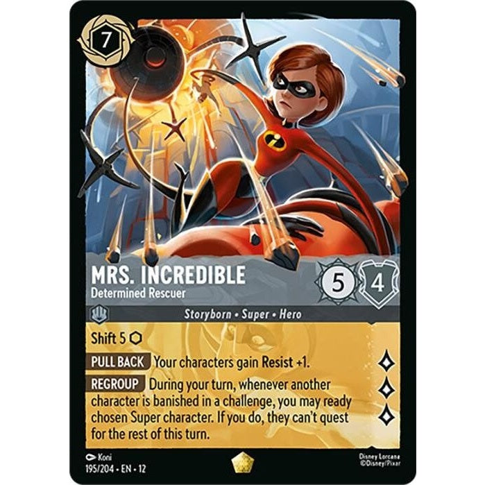 Mrs. Incredible - Determined Rescuer - 195/204 Legendary Disney Lorcana card from Wilds Unknown, Near Mint Normal
