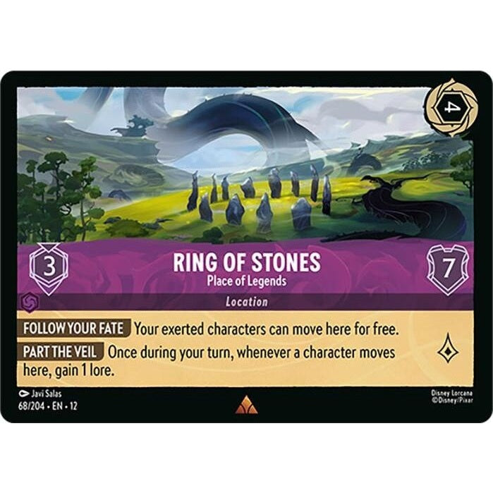 Ring of Stones - Place of Legends - 68/204 Rare Disney Lorcana card from Wilds Unknown, Near Mint Normal