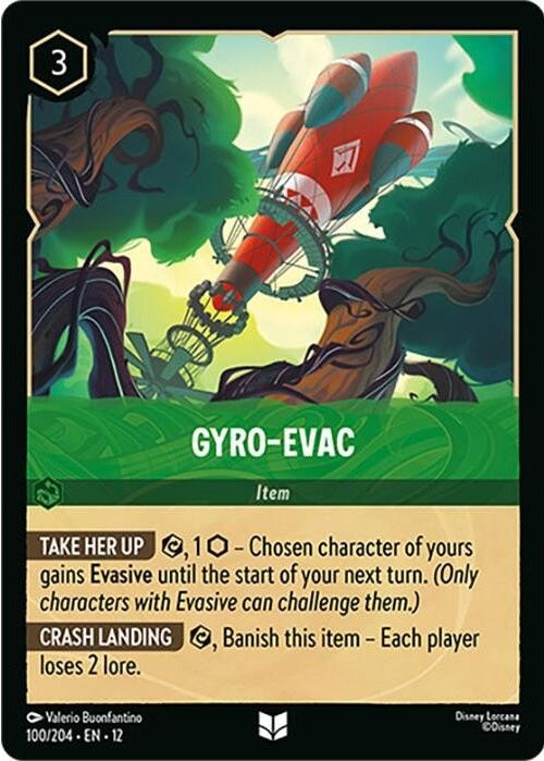 Gyro-Evac - 100/204 Uncommon Disney Lorcana card from Wilds Unknown, Near Mint Normal
