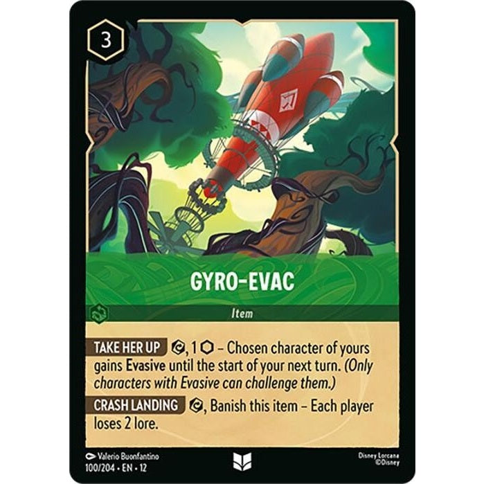 Gyro-Evac - 100/204 Uncommon Disney Lorcana card from Wilds Unknown, Near Mint Normal