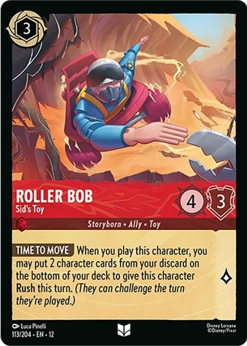 Roller Bob - Sid's Toy - 113/204 Uncommon Disney Lorcana card from Wilds Unknown, Near Mint Normal