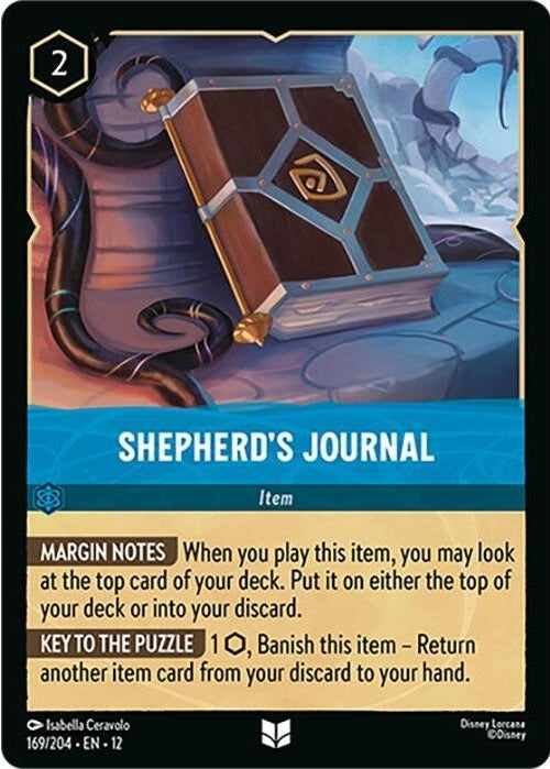 Shepherd's Journal - 169/204 Uncommon Disney Lorcana card from Wilds Unknown, Near Mint Normal