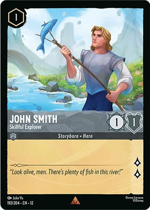 John Smith - Skillful Explorer - 192/204 Rare Disney Lorcana card from Wilds Unknown, Near Mint Cold Foil