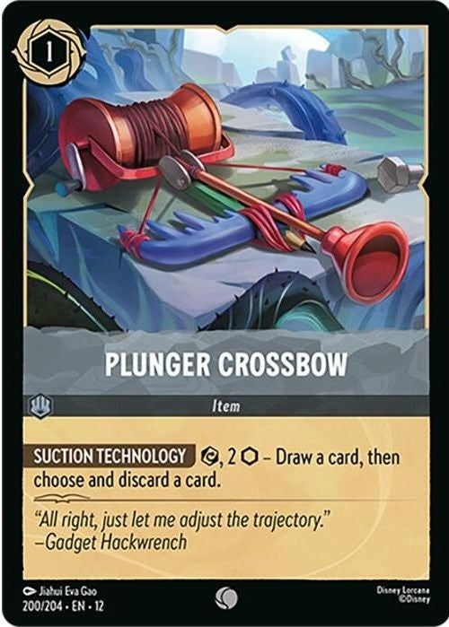 Plunger Crossbow - 200/204 Common Disney Lorcana card from Wilds Unknown, Near Mint Normal