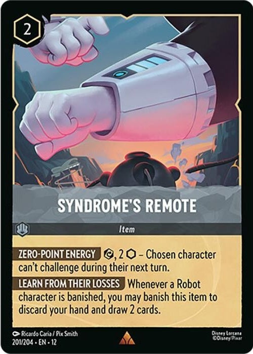 Syndrome's Remote - 201/204 Rare Disney Lorcana card from Wilds Unknown, Near Mint Normal